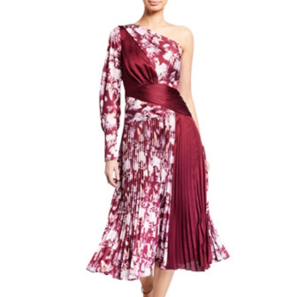 Three Floor Xilitia One Shoulder pleated dress revolve